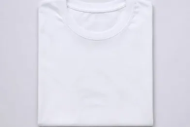 Camiseta de colegio, blanca con cuello redondo
