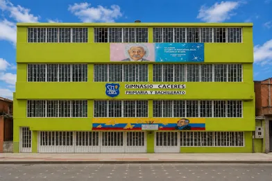 Fachada del Gimnasio Cáceres, en Bogotá