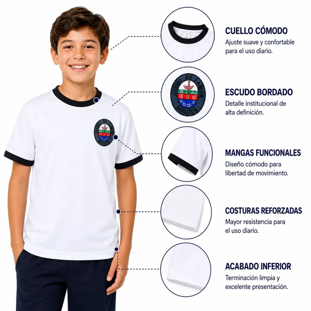Sudadera en algodón del Colegio Pablo de Tarso, camiseta con cuello cómodo y escudo bordado...